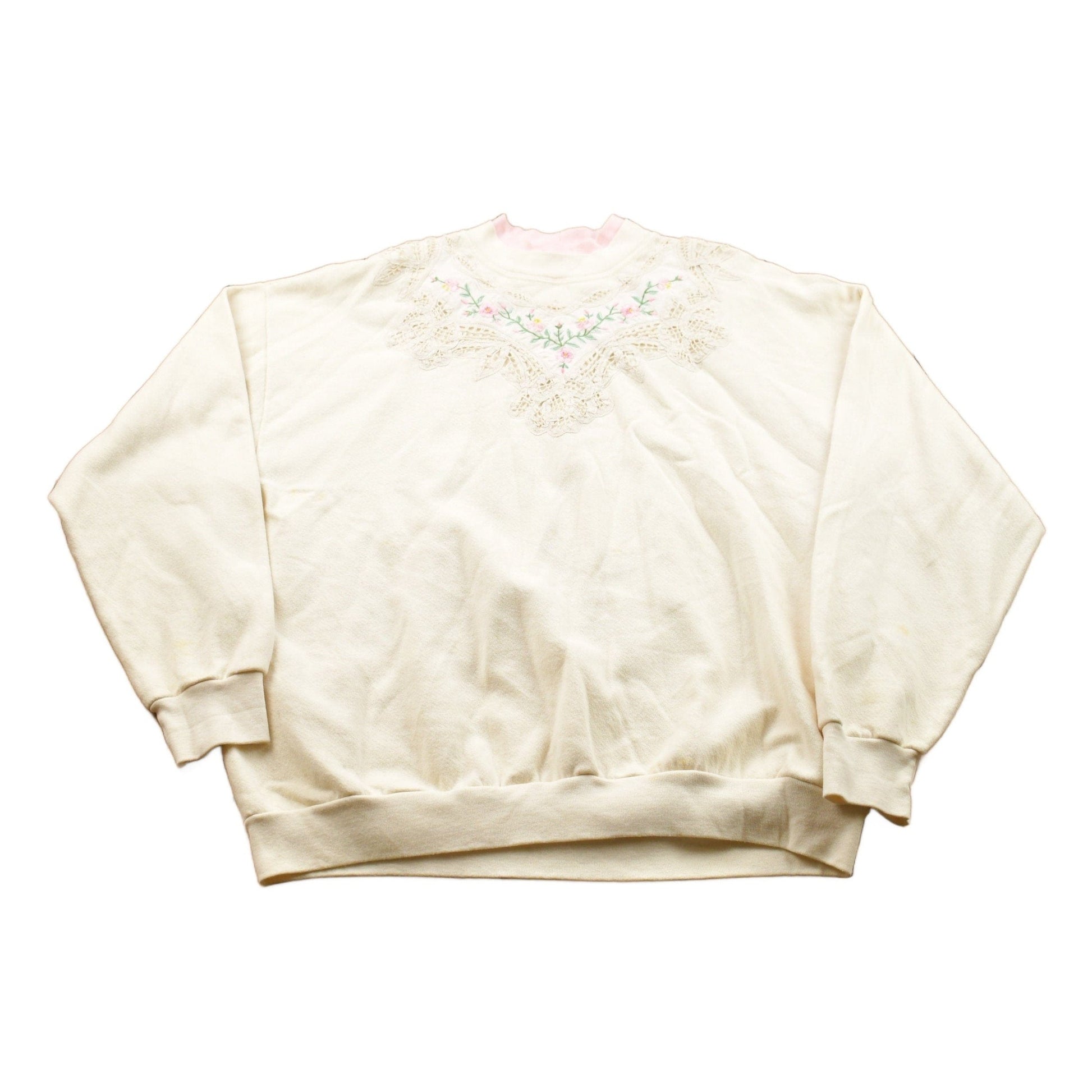 Vintage 1990s Floral Theme Crewneck Sweater Men's Large from propervintagecanada