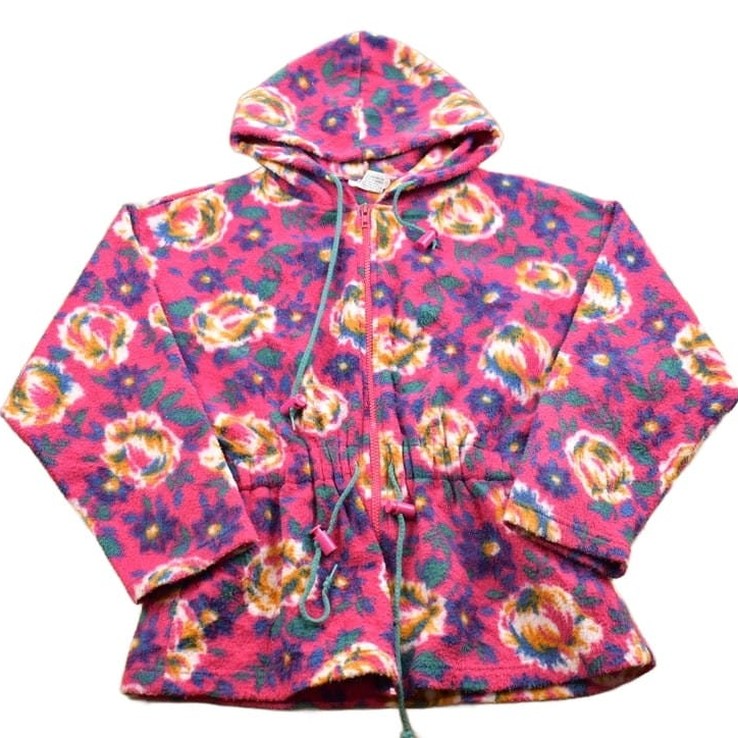 Vintage 1990s Floral Theme Fleece Sweater Women's S from propervintagecanada