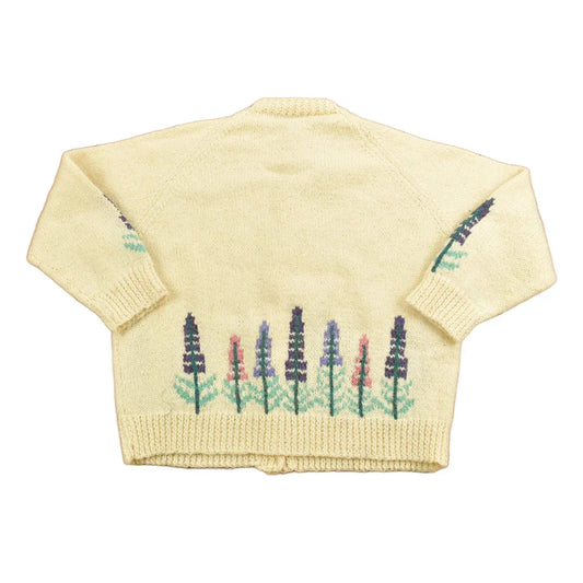 Vintage 1990s Floral Theme Knit Cardigan Sweater Women's M from propervintagecanada