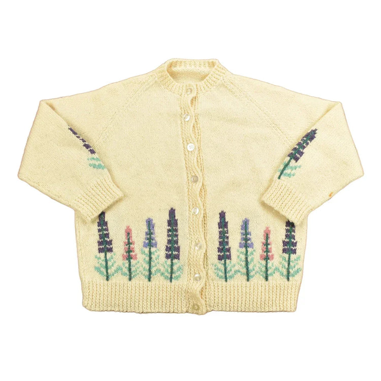 Vintage 1990s Floral Theme Knit Cardigan Sweater Women's M from propervintagecanada