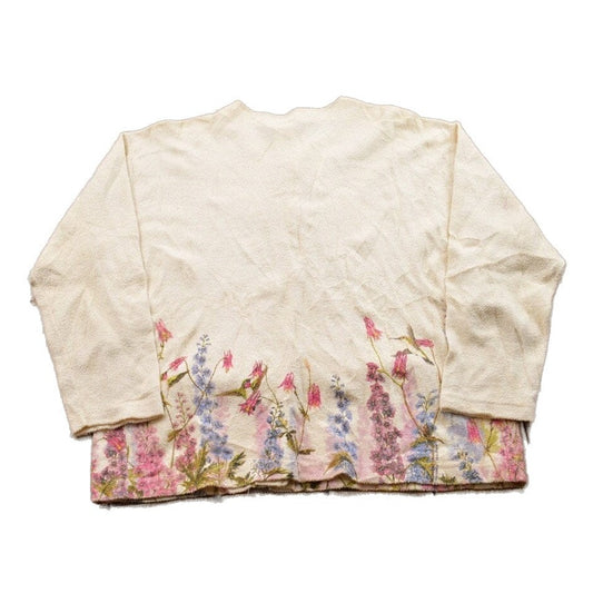 Vintage 1990s Floral Theme Thermal Button Up Sweater Men's Medium from propervintagecanada