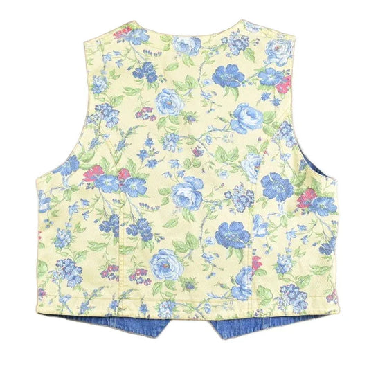 Vintage 1990s Floral Vest Women's Medium from propervintagecanada