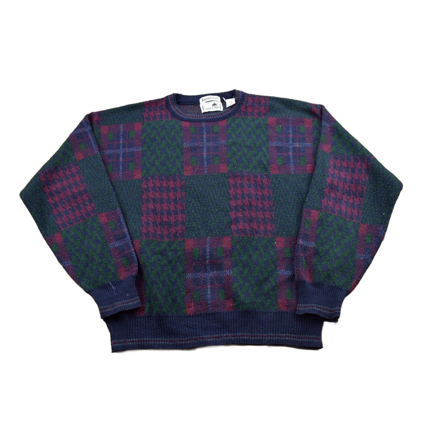 Vintage 1990s Florence Tricot Knitted Wool Crewneck Sweater Men's Small from propervintagecanada