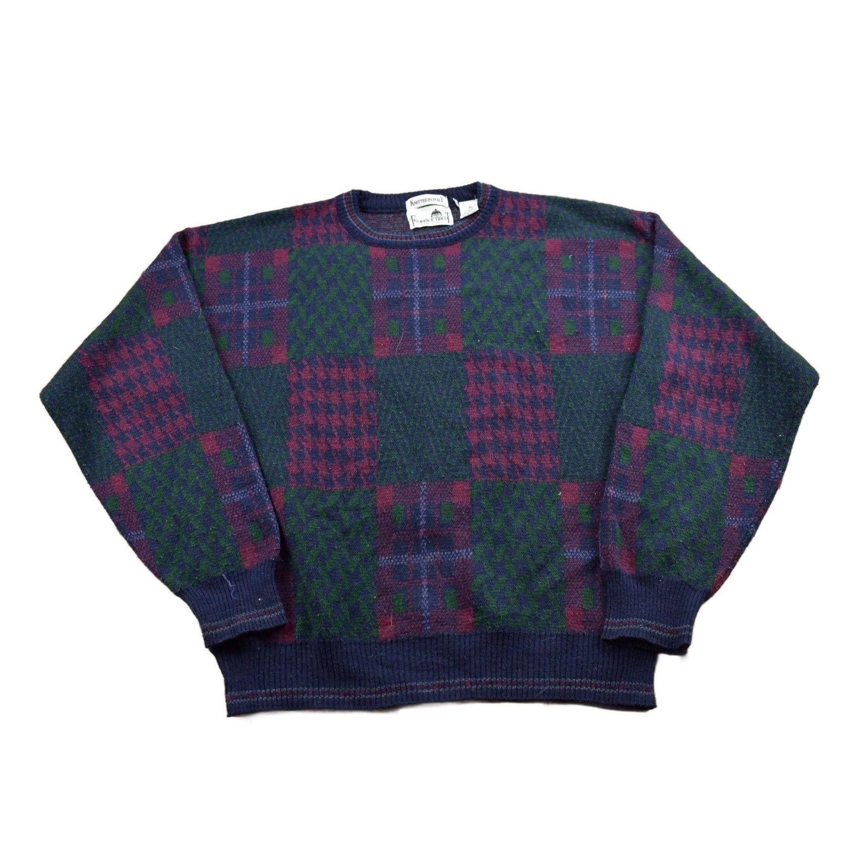 Vintage 1990s Florence Tricot Knitted Wool Crewneck Sweater Men's Small from propervintagecanada