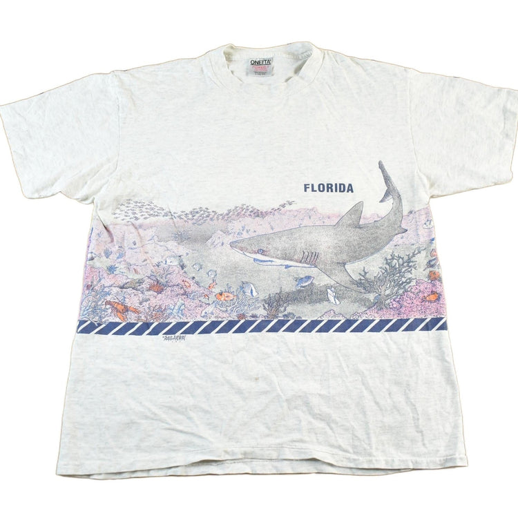 Vintage 1990s Florida Dolphins Wrap Around Graphic T-Shirt Men's Large from propervintagecanada