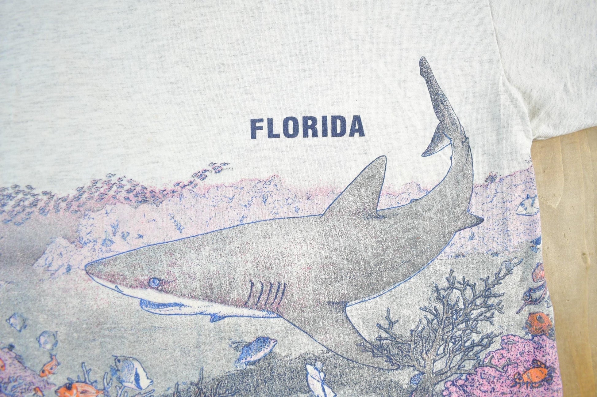 Vintage 1990s Florida Dolphins Wrap Around Graphic T-Shirt Men's Large from propervintagecanada