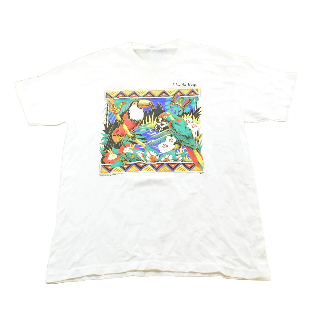 Vintage 1990s Florida Keys Birds Souvenir Graphic Print T-Shirt Mens M from propervintagecanada