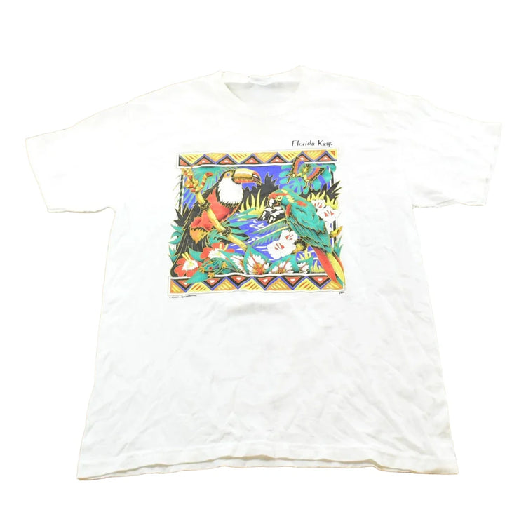 Vintage 1990s Florida Keys Birds Souvenir Graphic Print T-Shirt Mens M from propervintagecanada