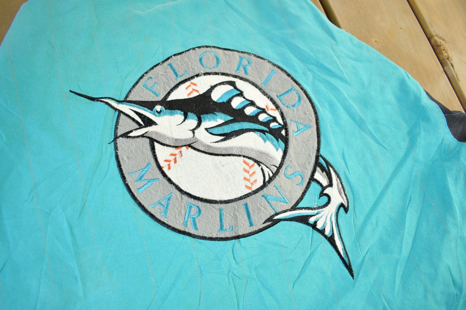 Vintage 1990s Florida Marlins MLB Full Zip Mirage Jacket Men's Large from propervintagecanada