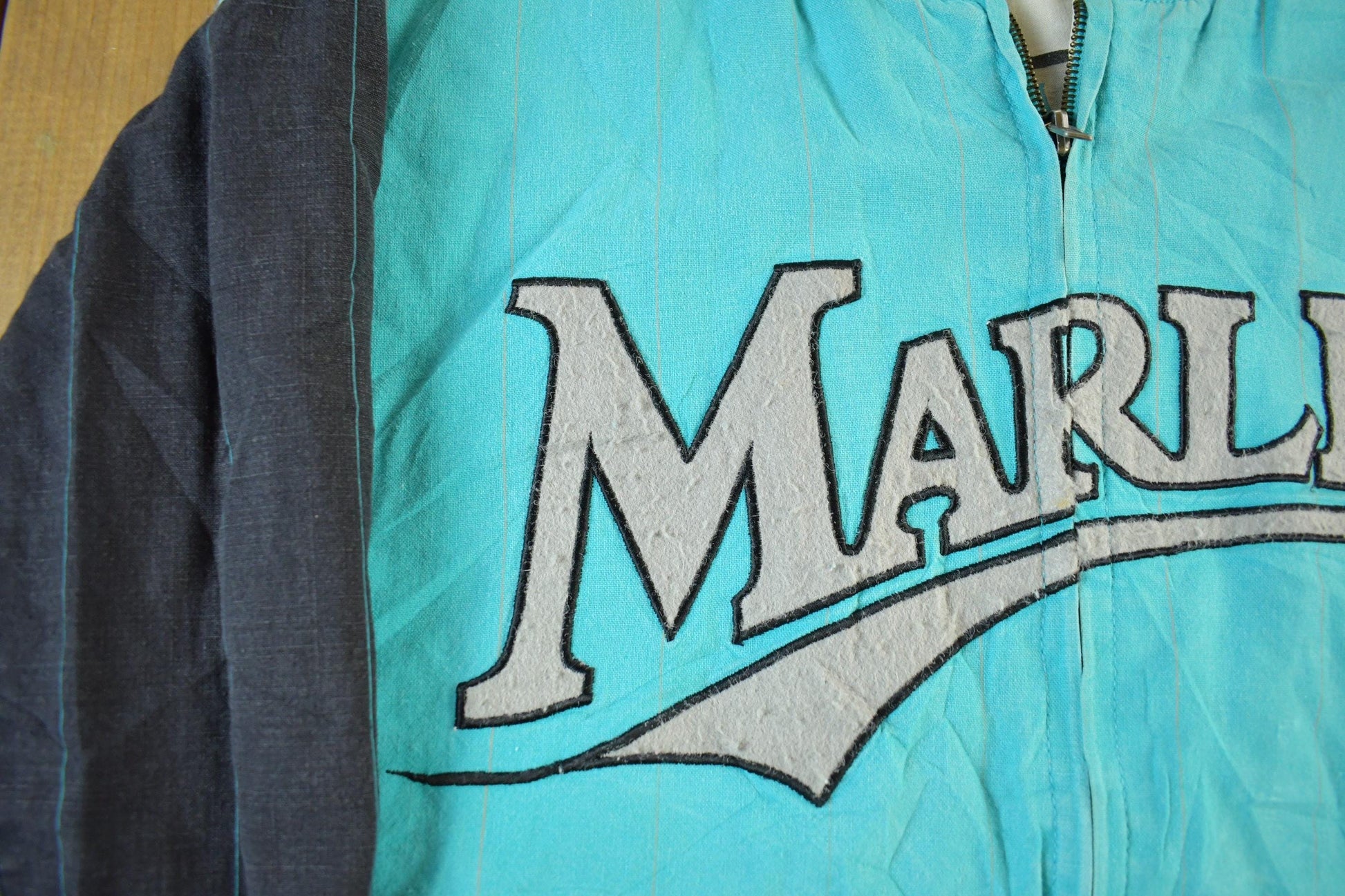 Vintage 1990s Florida Marlins MLB Full Zip Mirage Jacket Men's Large from propervintagecanada