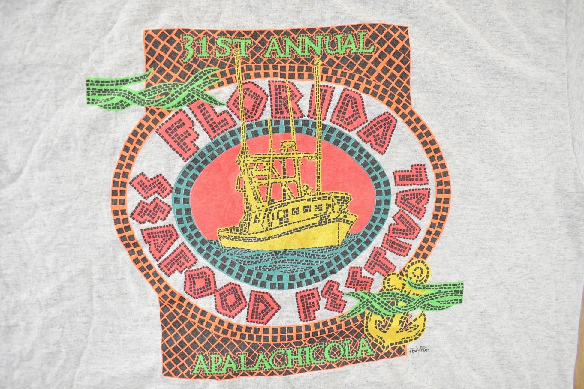 Vintage 1990s Florida Seafood Festival Souvenir T Shirt Men's XL from propervintagecanada