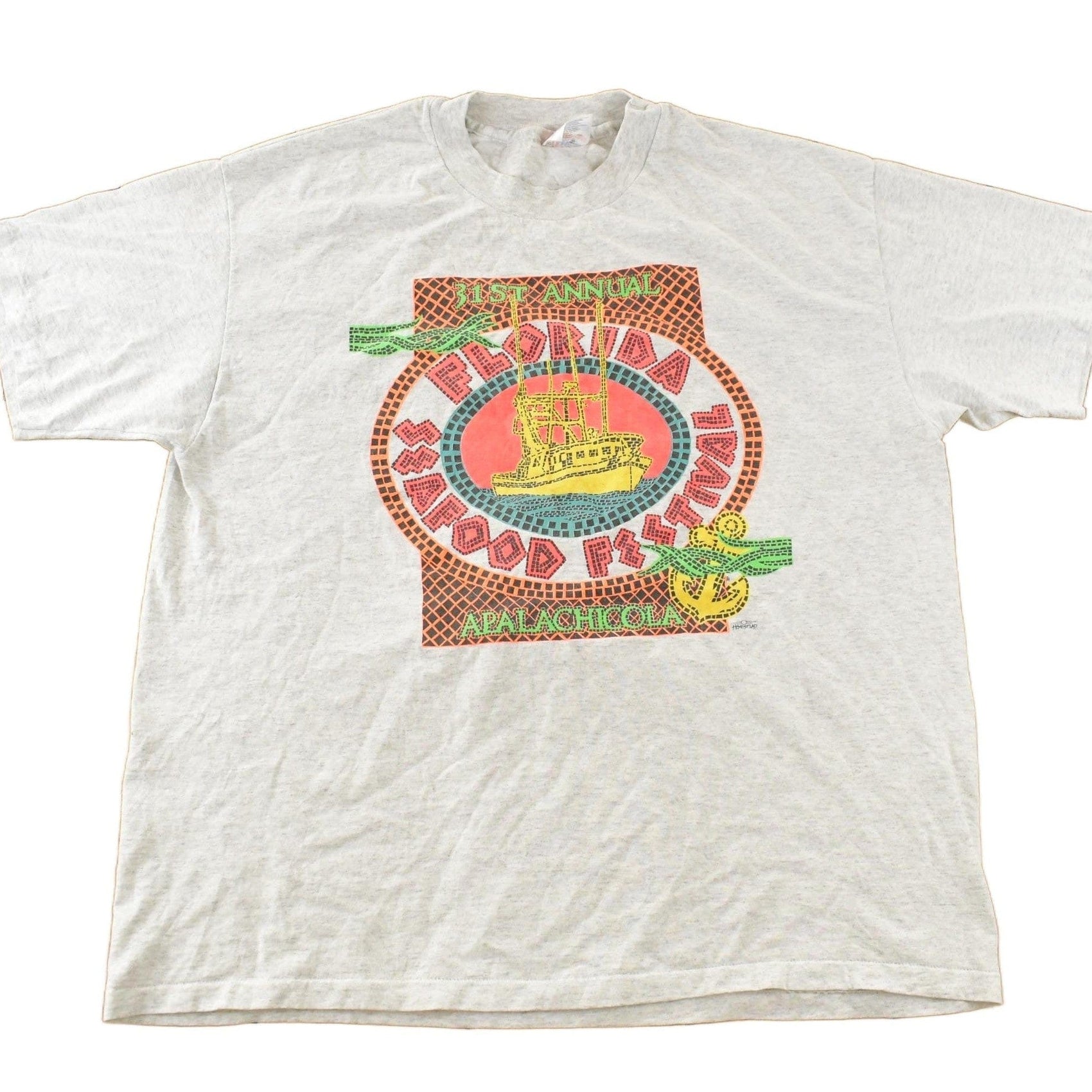 Vintage 1990s Florida Seafood Festival Souvenir T Shirt Men's XL from propervintagecanada