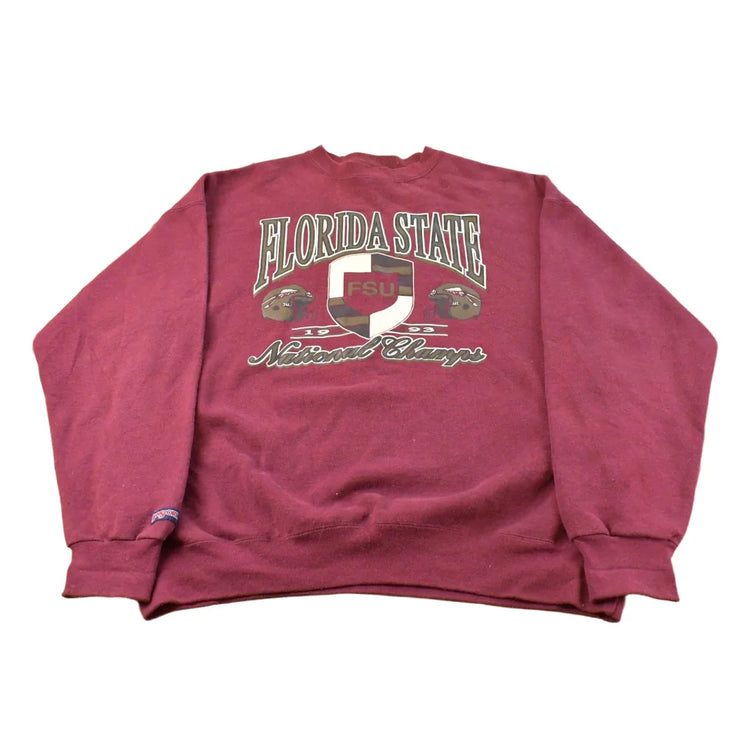 Vintage 1990s Florida State Seminoles Football Collegiate Crewneck Sweatshirt Men's 2XL from propervintagecanada