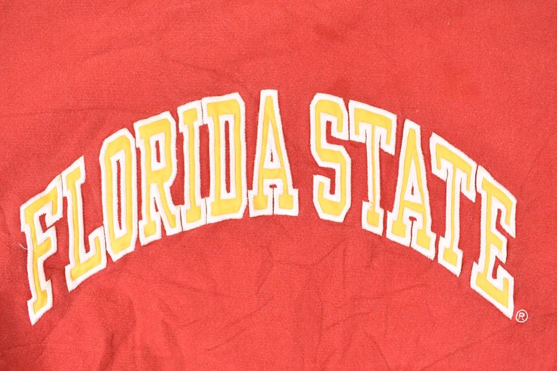 Vintage 1990s Florida State University Embroidered Steve & Barry's Crewneck Sweater Mens L from propervintagecanada
