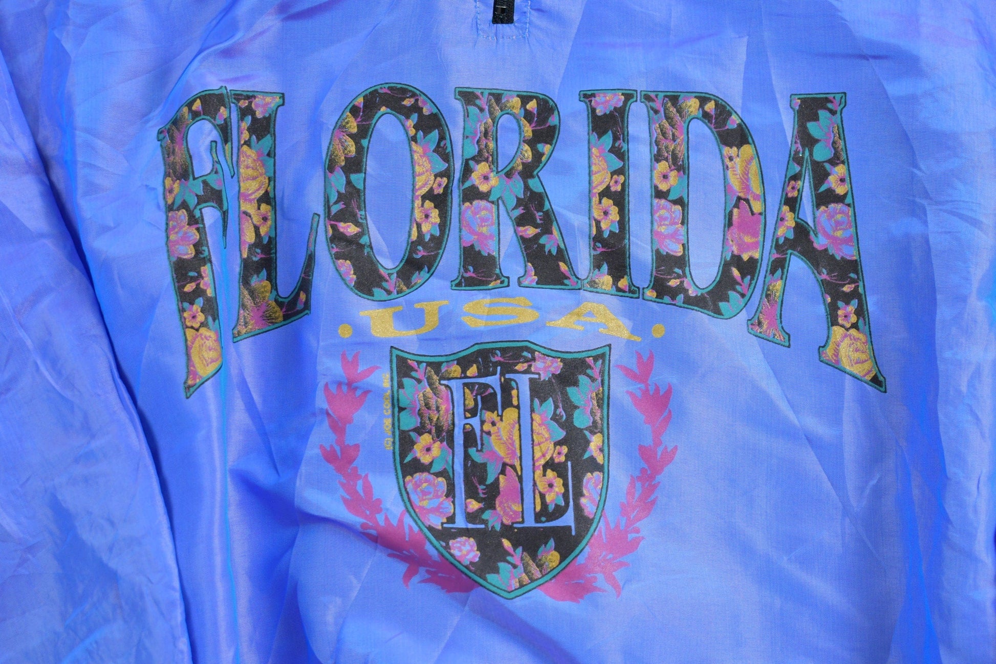 Vintage 1990s Florida USA Half Zip Windbreaker Jacket Men's Medium from propervintagecanada