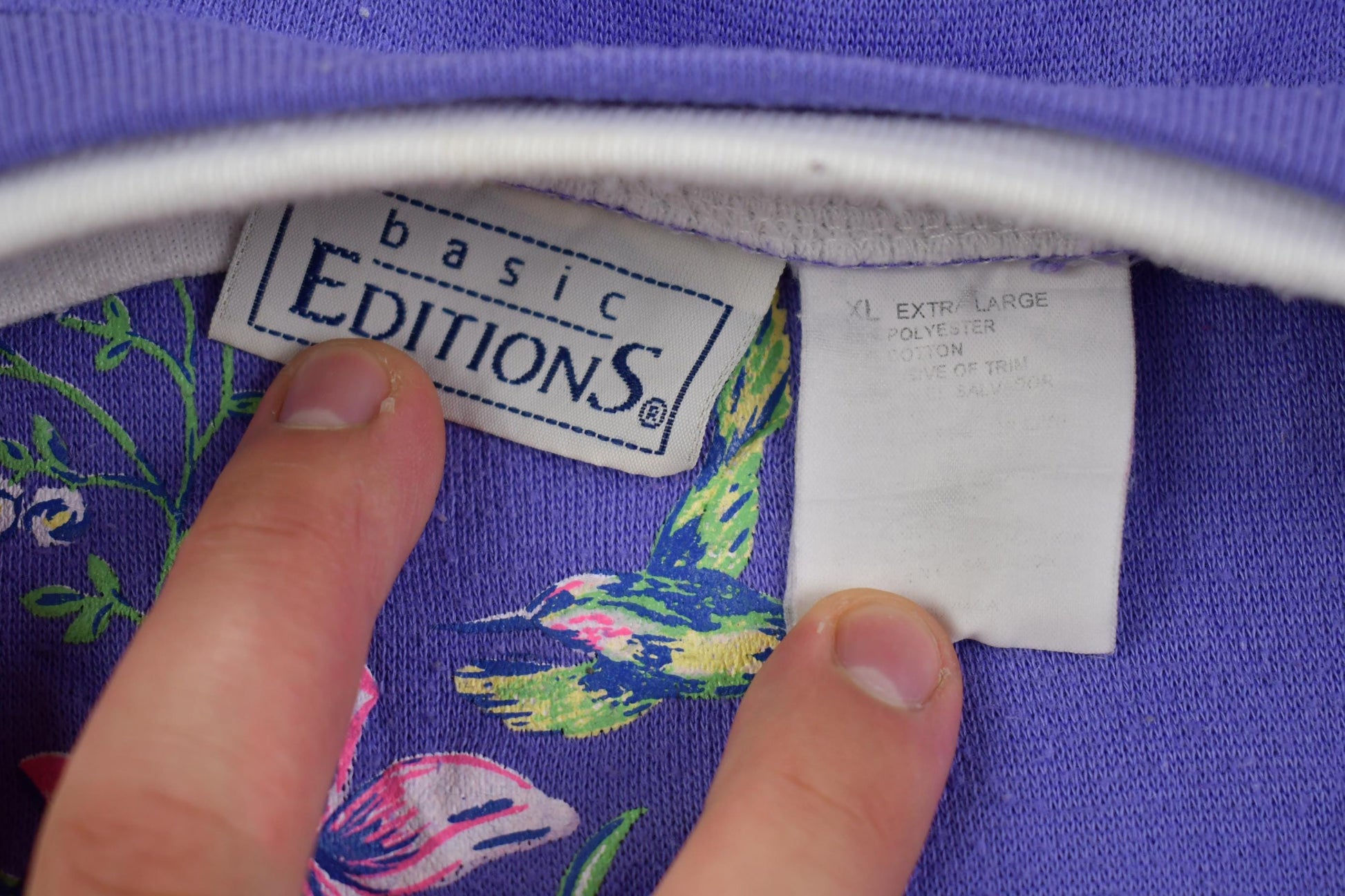 Vintage 1990s Flower Embroidery Cute Grandma Style Crewneck SweaterMen's Large from propervintagecanada