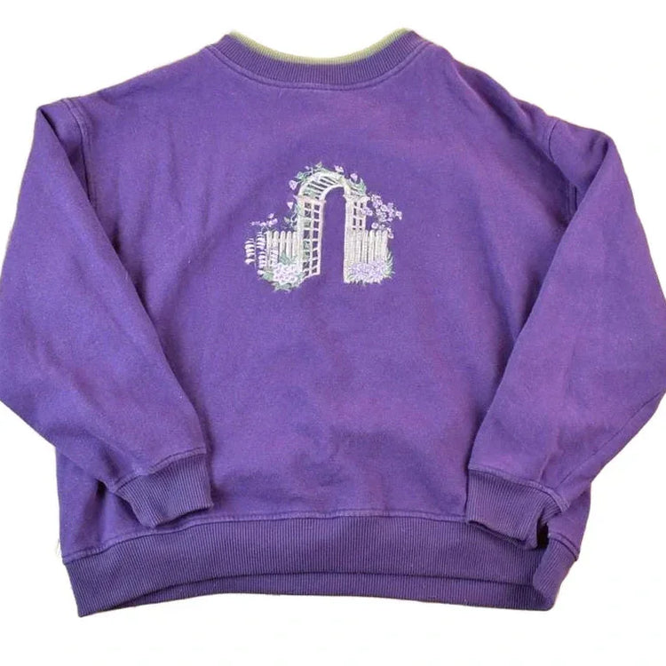 Vintage 1990s Flower Gate Outdoorsman Double Collar Crewneck Sweatshirt Men's Large from propervintagecanada