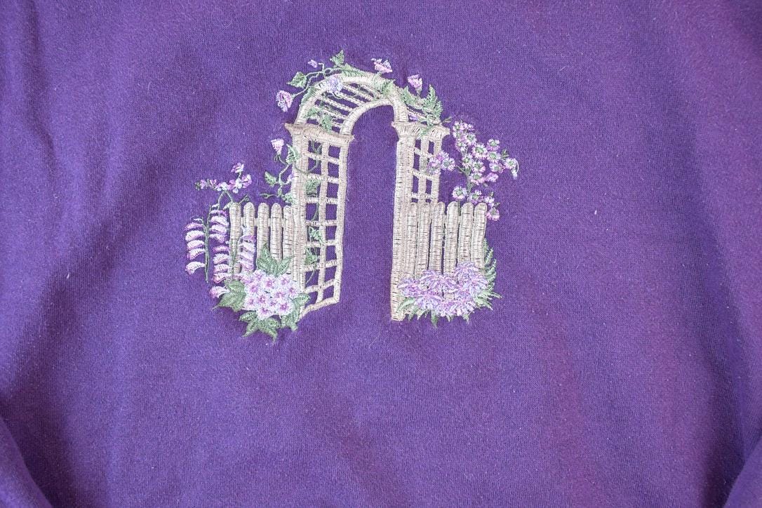 Vintage 1990s Flower Gate Outdoorsman Double Collar Crewneck Sweatshirt Men's Large from propervintagecanada