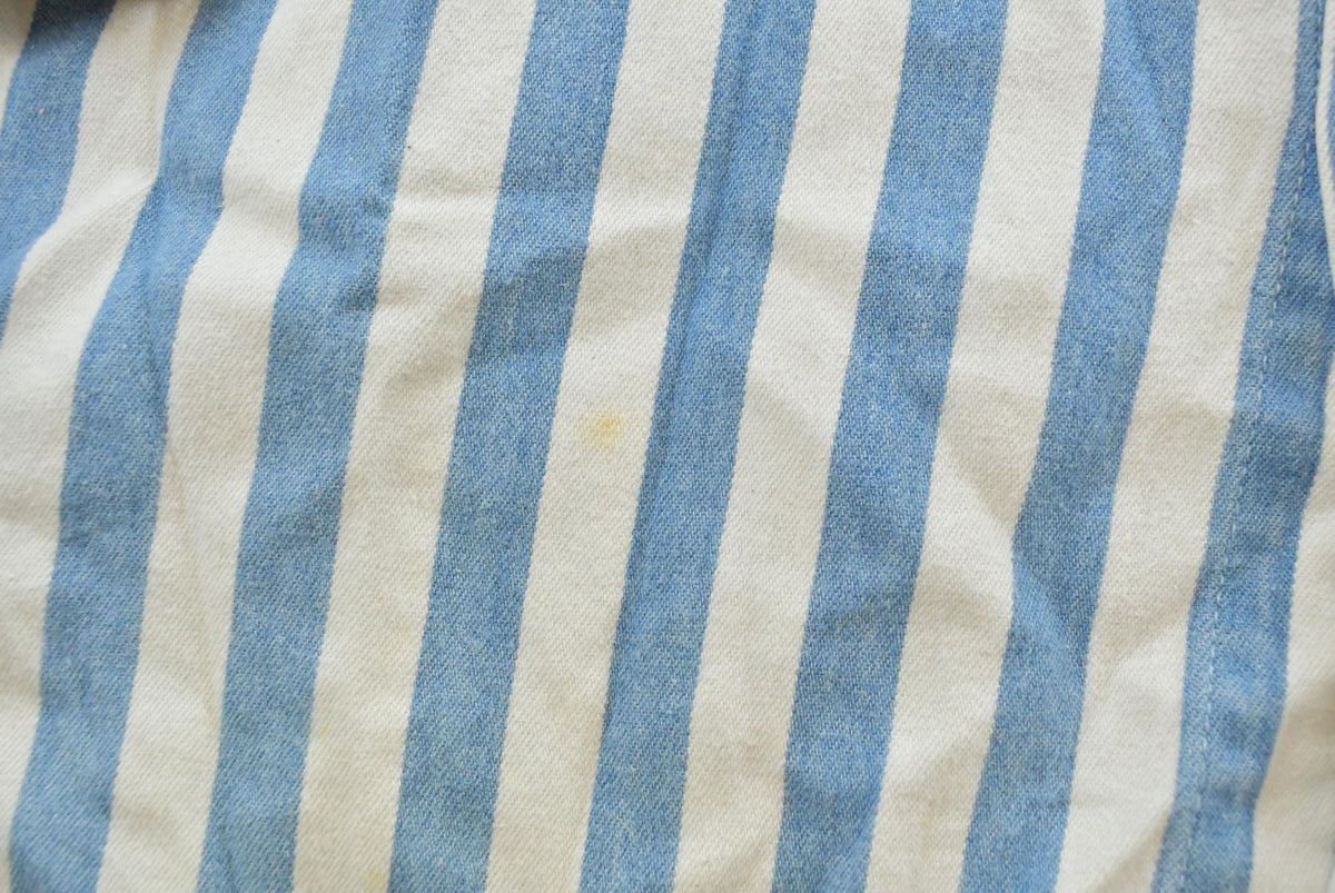 Vintage 1990s Fluid Blues Striped Flannel Hooded Button Up Shirt Mens XL from propervintagecanada