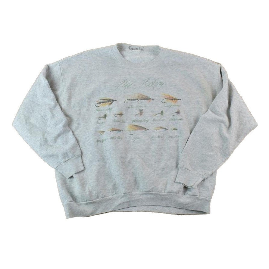 Vintage 1990s Fly Fishing Lewer Outdoorsman Crewneck Sweatshirt Men's XL from propervintagecanada