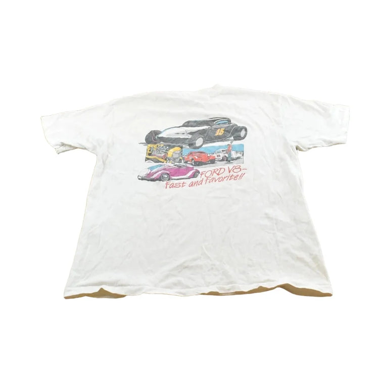 Vintage 1990s Ford V8 Street Rod Antique Car T-Shirt Men's L from propervintagecanada