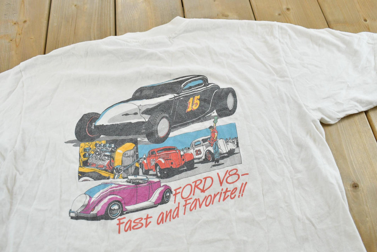 Vintage 1990s Ford V8 Street Rod Antique Car T-Shirt Men's L from propervintagecanada