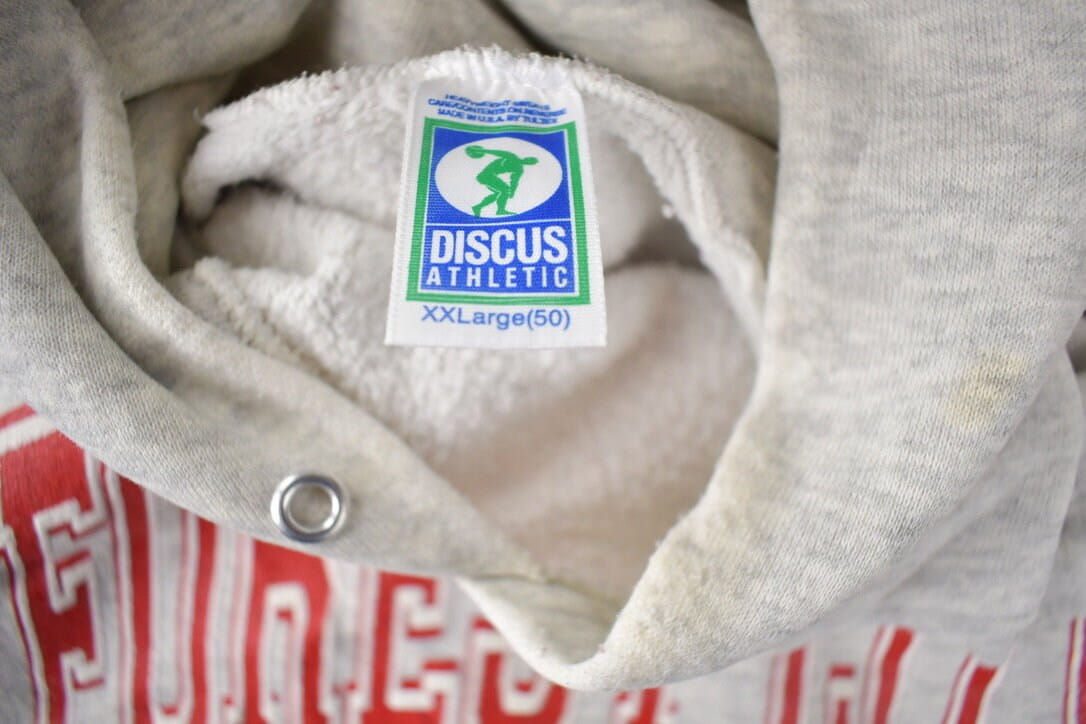 Vintage 1990s Forest City Football Collegiate Hoodie Men's 2XL from propervintagecanada