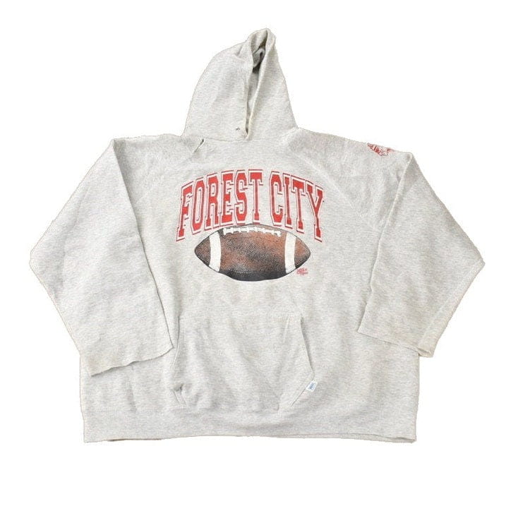 Vintage 1990s Forest City Football Collegiate Hoodie Men's 2XL from propervintagecanada