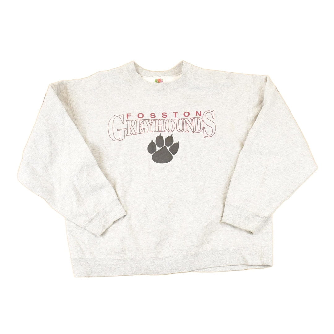 Vintage 1990s Foston Greyhounds Graphic Print Collegiate Crewneck Sweatshirt Men's L from propervintagecanada