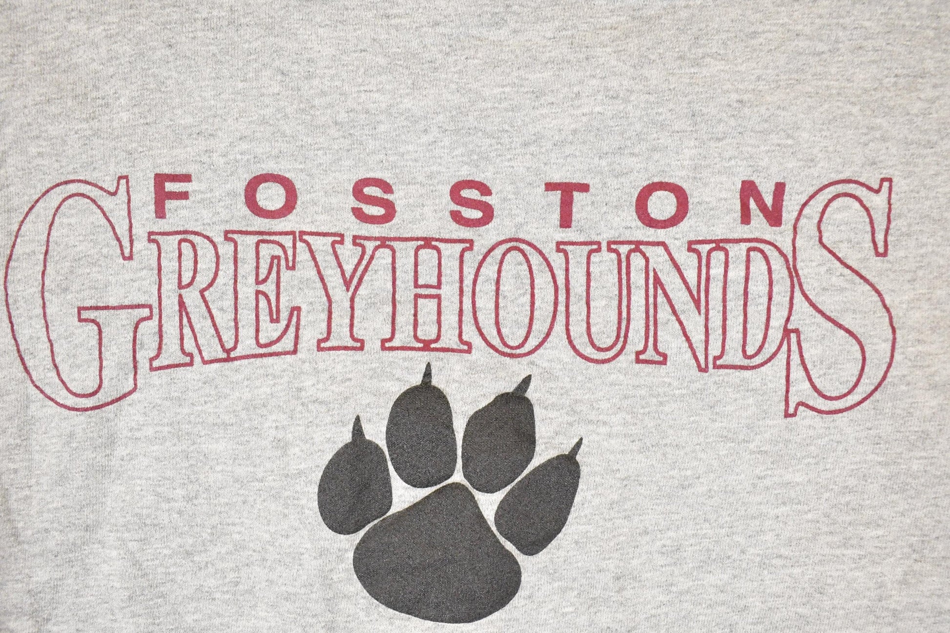 Vintage 1990s Foston Greyhounds Graphic Print Collegiate Crewneck Sweatshirt Men's L from propervintagecanada
