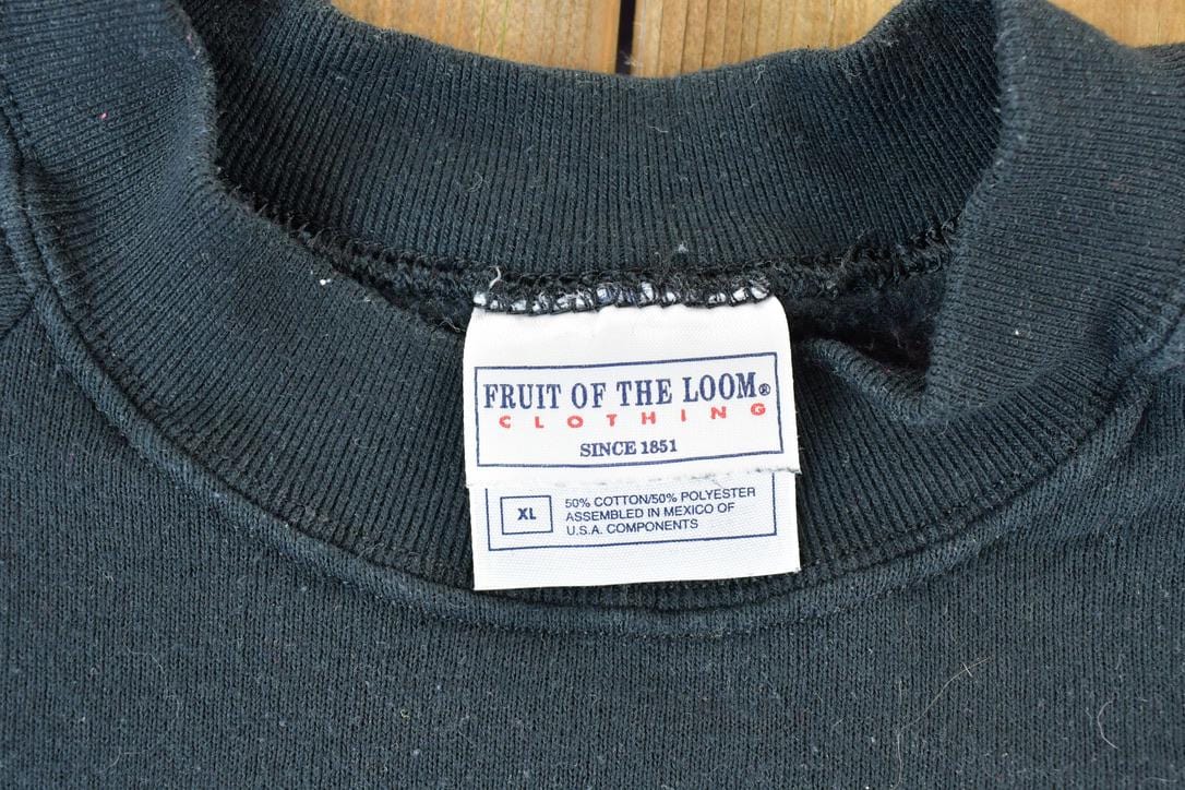 Vintage 1990s FOTL Black Blank Crewneck Sweatshirt Men's XL from propervintagecanada