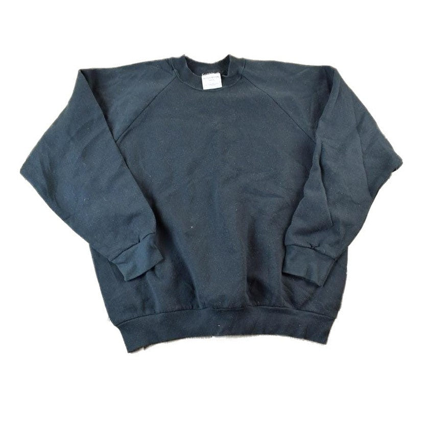 Vintage 1990s FOTL Black Blank Crewneck Sweatshirt Men's XL from propervintagecanada