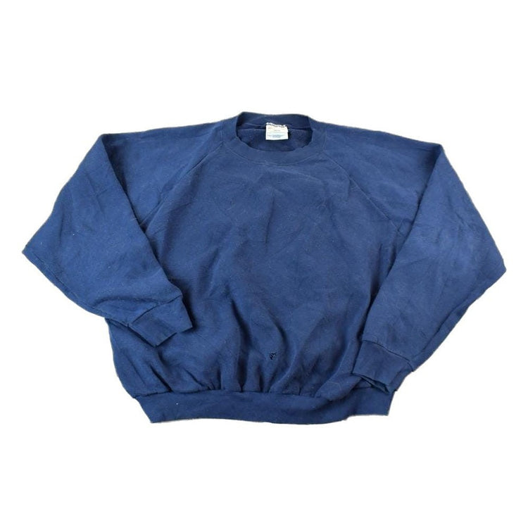 Vintage 1990s FOTL Blank Navy Crewneck Sweatshirt Men's XL from propervintagecanada