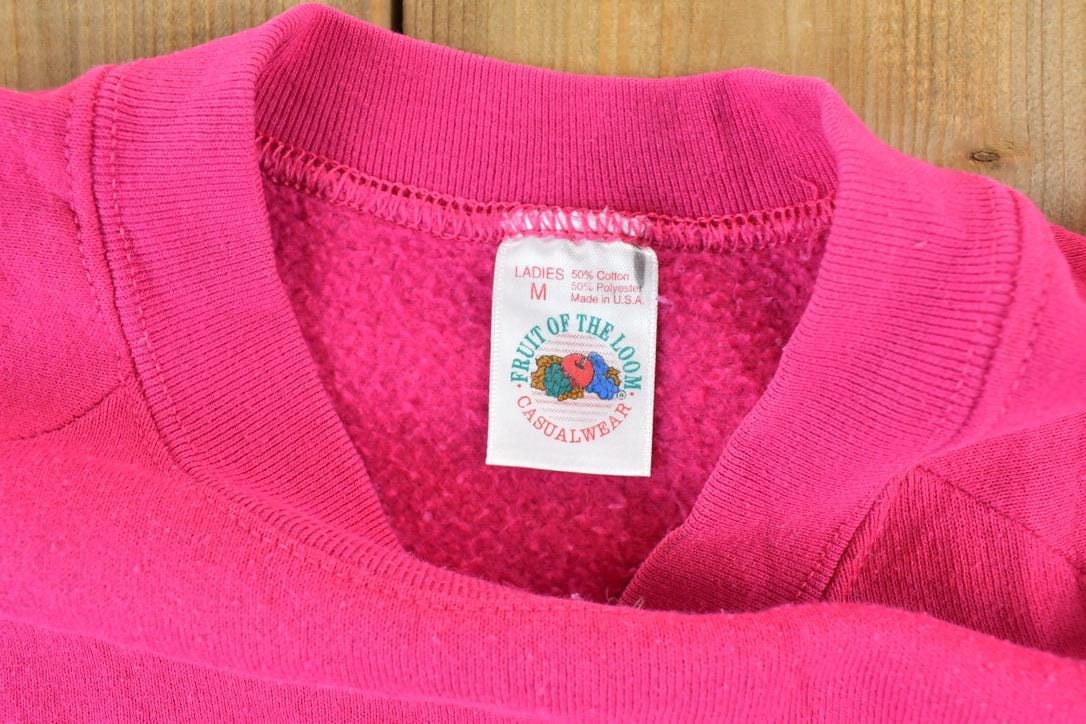 Vintage 1990s FOTL Blank Pink Crewneck Sweatshirt Men's Small from propervintagecanada