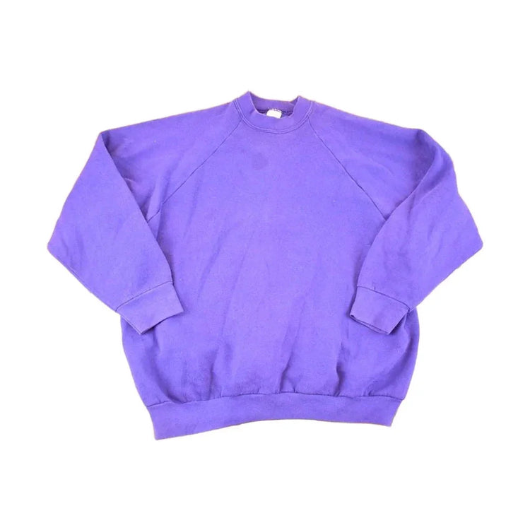 Vintage 1990s FOTL Blank Purple Souvenir Crewneck Sweatshirt Men's XL from propervintagecanada