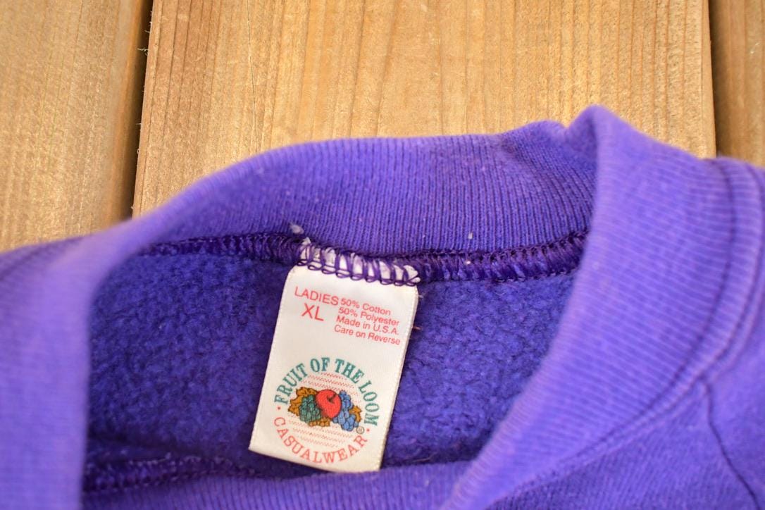 Vintage 1990s FOTL Blank Purple Souvenir Crewneck Sweatshirt Men's XL from propervintagecanada