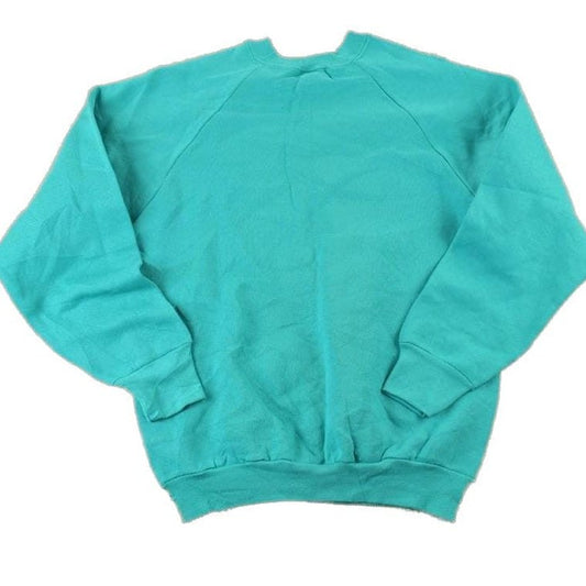 Vintage 1990s FOTL Blank Teal Crewneck Sweatshirt Men's Medium from propervintagecanada