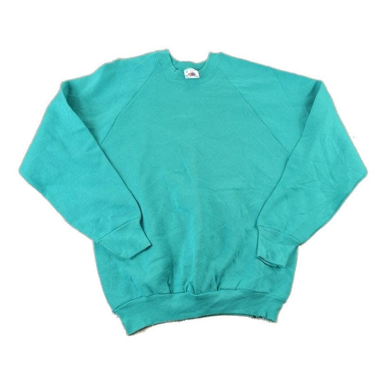 Vintage 1990s FOTL Blank Teal Crewneck Sweatshirt Men's Medium from propervintagecanada