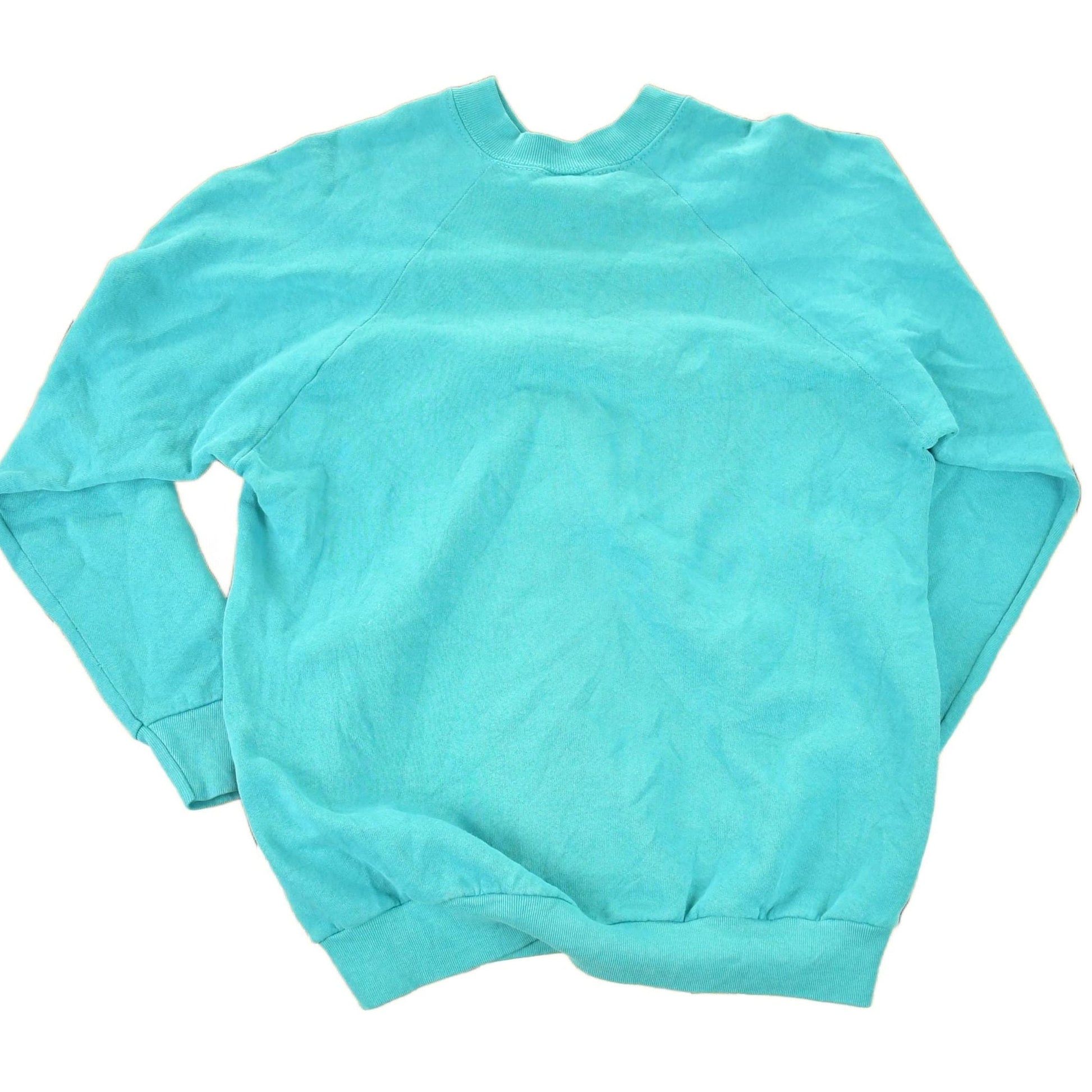 Vintage 1990s FOTL Blank Teal Crewneck Sweatshirt Men's S from propervintagecanada