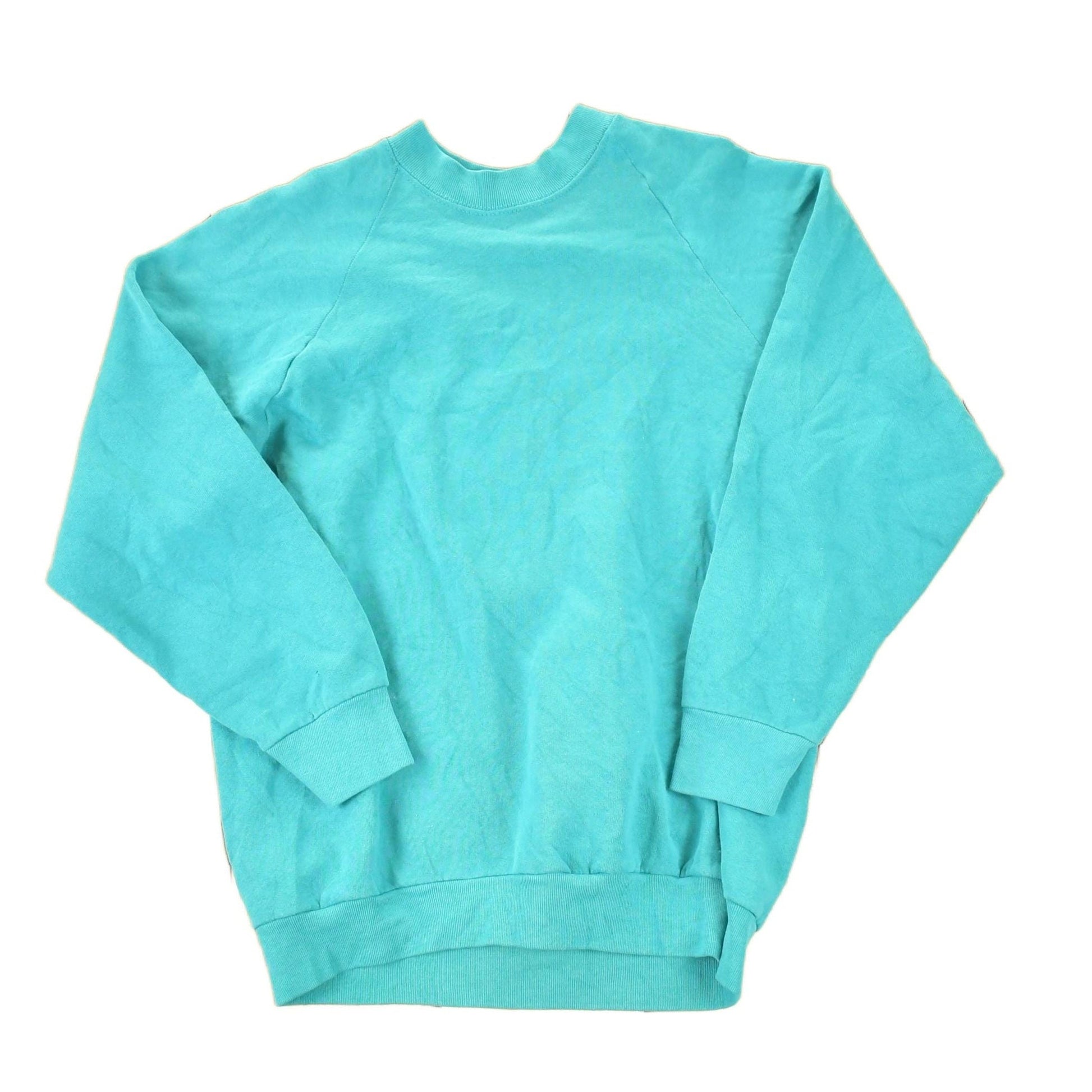 Vintage 1990s FOTL Blank Teal Crewneck Sweatshirt Men's S from propervintagecanada