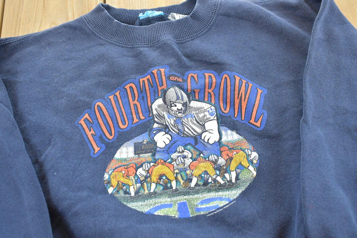 Vintage 1990s Fourth and Growl Football Crewneck Sweatshirt Youth S from propervintagecanada