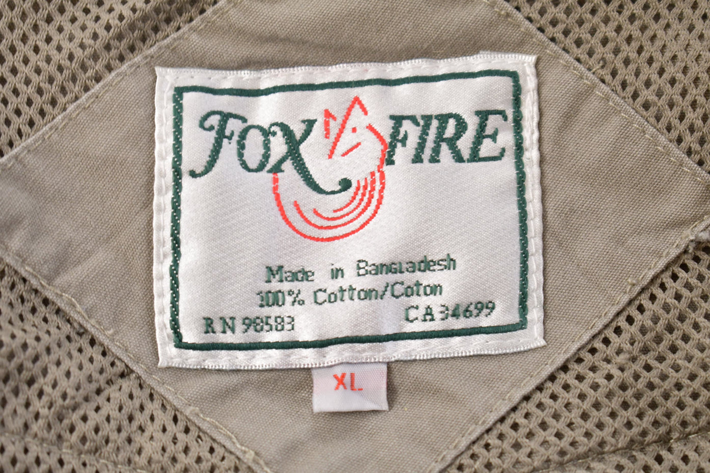 Vintage 1990s Fox Fire Cargo Vest Men's XL from propervintagecanada