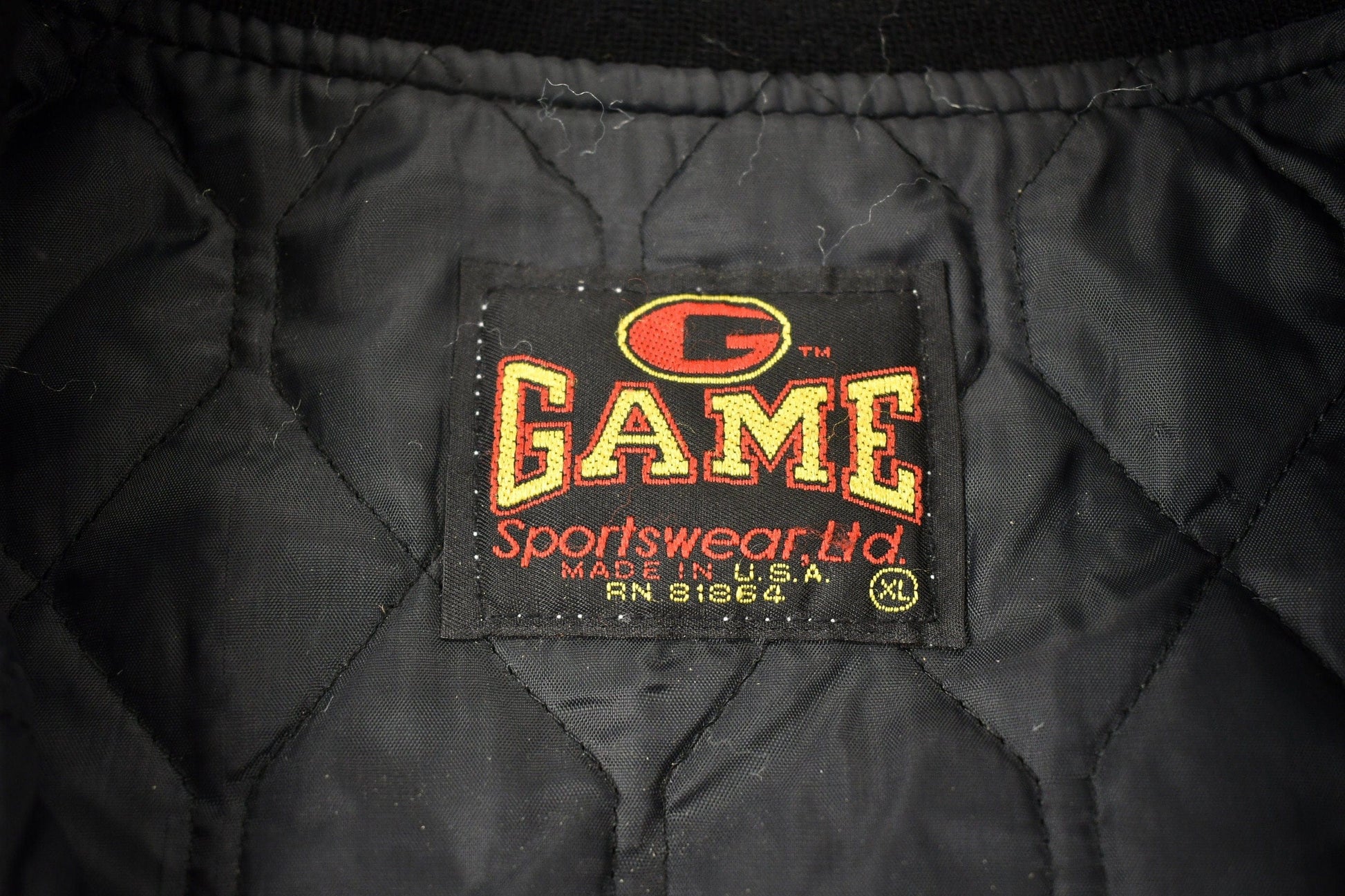 Vintage 1990s FOX NFL Sunday Garth Brooks Leather Varsity Jacket Men's XL from propervintagecanada