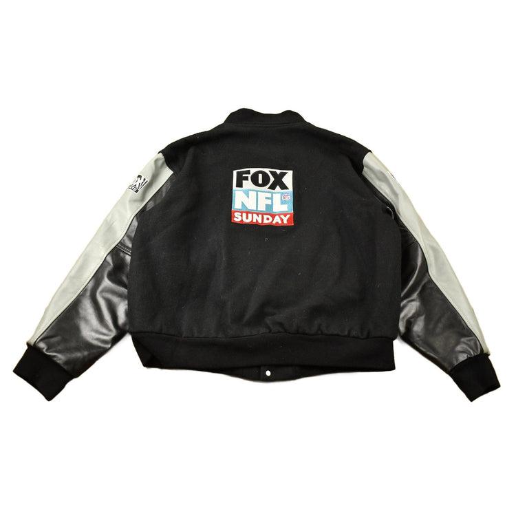 Vintage 1990s FOX NFL Sunday Garth Brooks Leather Varsity Jacket Men's XL from propervintagecanada