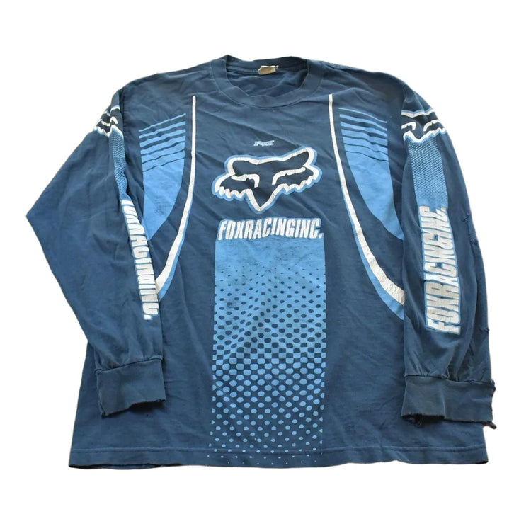 Vintage 1990s Fox Racing All Over Print Graphic Long Sleeve Shirt Mens Men's Large from propervintagecanada