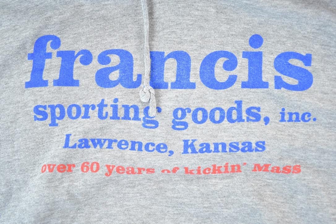 Vintage 1990s Francis Sporting Goods Lawrence Kansas Hoodie Sweatshirt Mens Large from propervintagecanada
