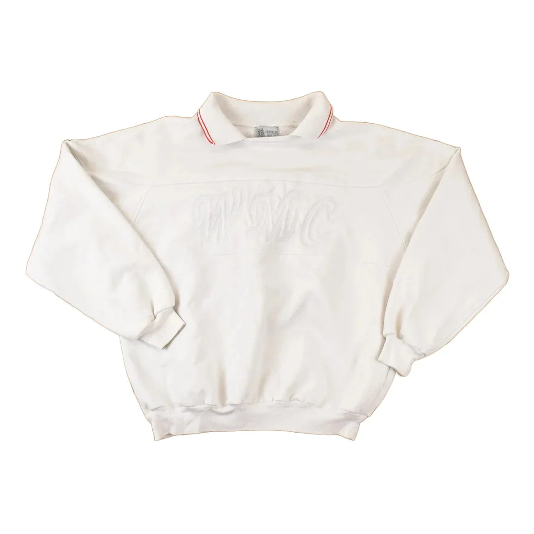 Vintage 1990s Franklin Mills WMC Embroidered Collared Sweatshirt Womens L from propervintagecanada