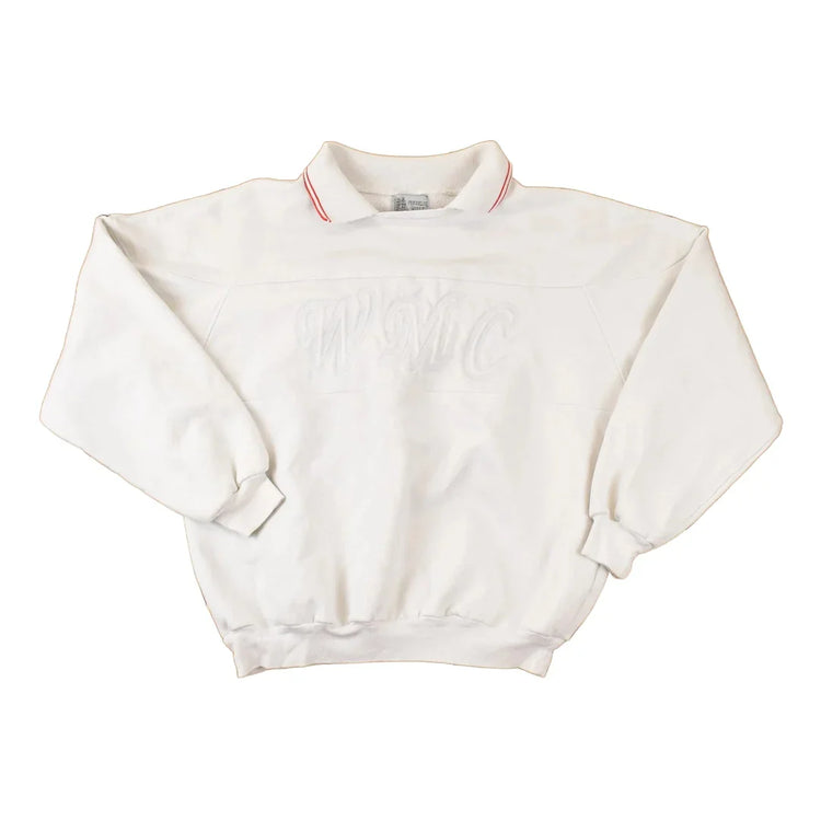 Vintage 1990s Franklin Mills WMC Embroidered Collared Sweatshirt Womens L from propervintagecanada