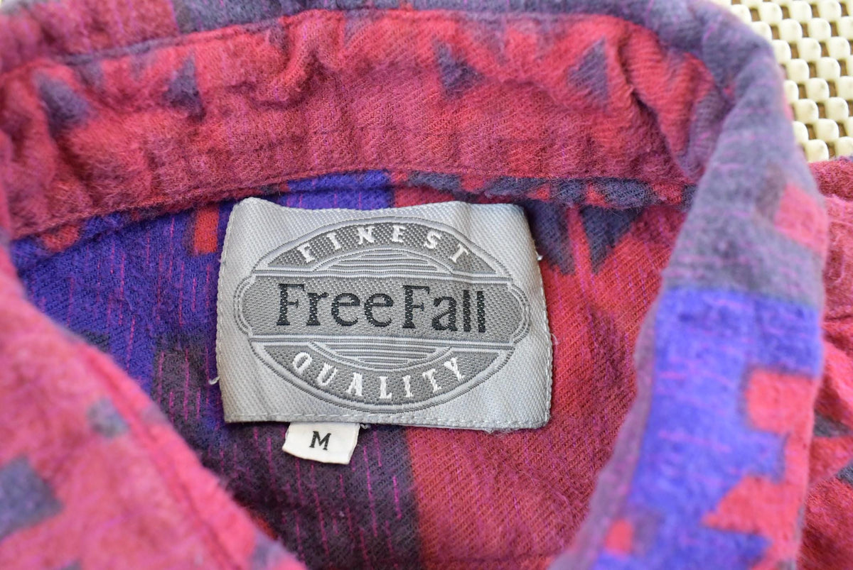 Vintage 1990s Free Fall Abstract Pattern Aztec Button Up Western Style Shirt Men's L from propervintagecanada