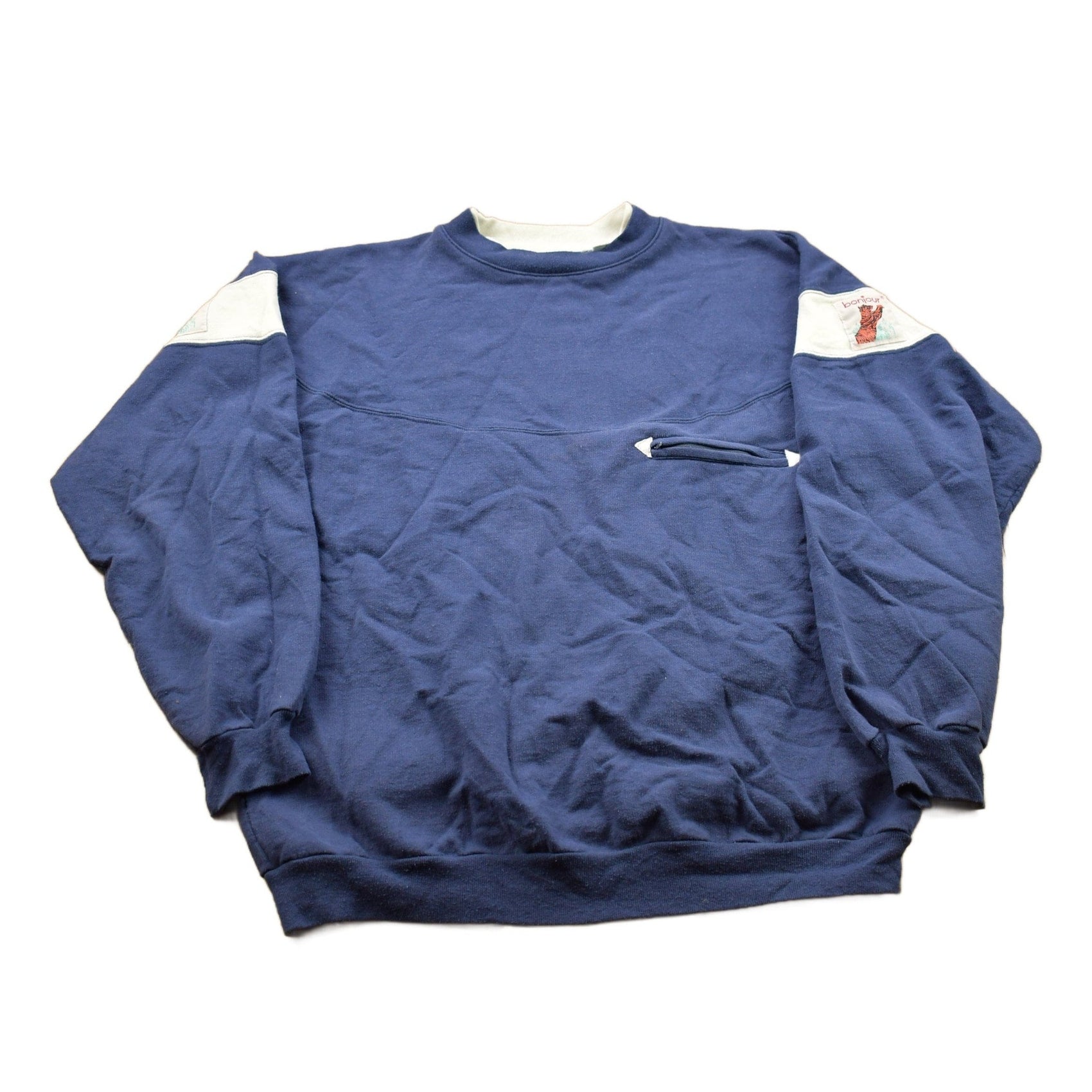 Vintage 1990s French Crewneck Sweatshirt Men's Medium from propervintagecanada